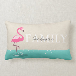 Gezinsmonogram Throw kussen Flamingo pillow