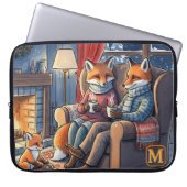 Gezinsmonogram van Cozy Fox op maat Laptop Sleeve (Voorkant)