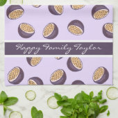 Gezinsmonogrammed passievruchten paars geweldige theedoek (Gevouwen)