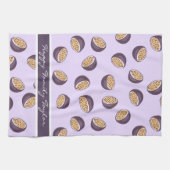 Gezinsmonogrammed passievruchten paars geweldige theedoek (Horizontaal)