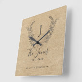 Gezinsmonogrammen bijtende boerenelegant vierkante klok (Hoek)