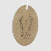 Gezinsmonogrammen rustige boerderij ornament (voorkant)