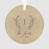 Gezinsmonogrammen rustige boerderij ornament (achterkant)