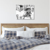 Gezinsnaam Geblessed Home Z/W Portret Groot Canvas Afdruk (Insitu (Slaapkamer))
