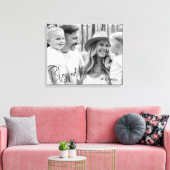 Gezinsnaam Geblessed Home Z/W Portret Groot Canvas Afdruk (Insitu (Woonkamer))