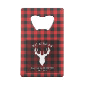 Gezinsnaam Lumberjack Lake House Creditkaart Flessenopener (Achterkant)