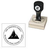 Gezinsnaam van bergen Gebogen Tekst Terug Adres Rubberstempel (Gestempeld)