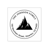 Gezinsnaam van bergen Gebogen Tekst Terug Adres Rubberstempel (Afrduk)