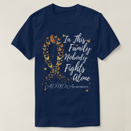Gezinsondersteunend personeel ADHD-bewustzijn T-shirt (Design voorkant)