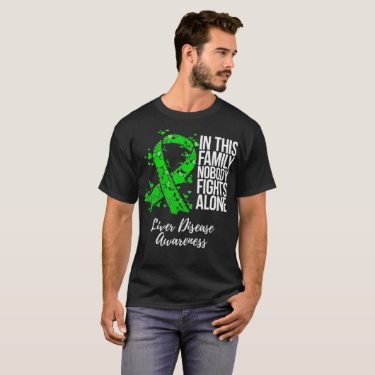 Gezinsondersteuning Liver Disease Awareness T-shirt (Voorkant volledig)