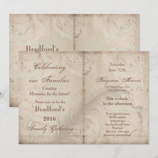 Gezinsopnamen - Uitnodigingen -  PLANNING (Voorkant / Achterkant)