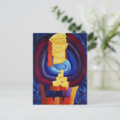 Gezinsportret moderne portretschilderkunst briefkaart (Staand voorkant)