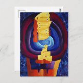 Gezinsportret moderne portretschilderkunst briefkaart (Voorkant / Achterkant)