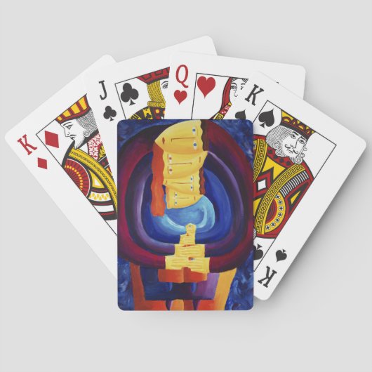 Gezinsportret moderne portretschilderkunst pokerkaarten (Achterkant)