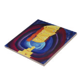 Gezinsportret moderne portretschilderkunst tegeltje (Zijkant)