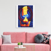Gezinsportret moderne schilderkunst canvas afdruk (Insitu (Woonkamer))