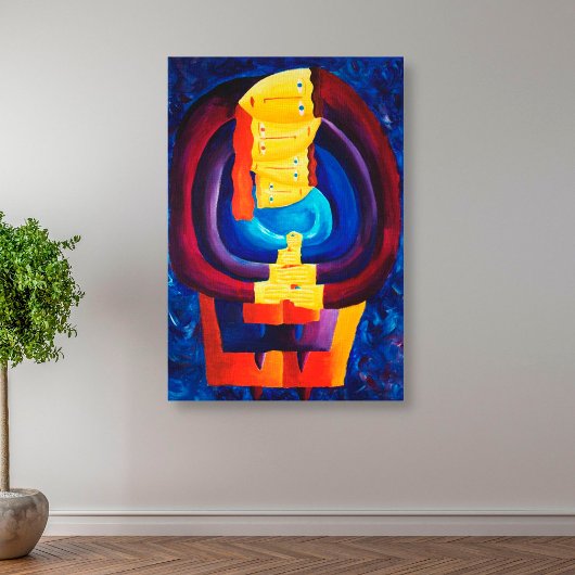 Gezinsportret moderne schilderkunst canvas afdruk
