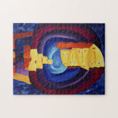 Gezinsportret moderne schilderkunst legpuzzel (Horizontaal)