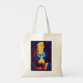 Gezinsportret moderne schilderkunst tote bag (Achterkant)