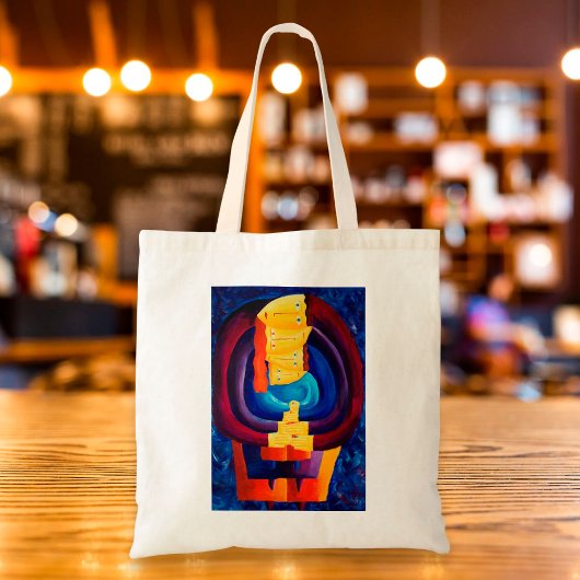 Gezinsportret moderne schilderkunst tote bag