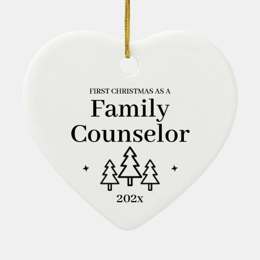 Gezinsraadsman Eerste Kerstmis Keramisch Ornament (Achterkant)