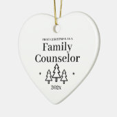 Gezinsraadsman Eerste Kerstmis Keramisch Ornament (Links)