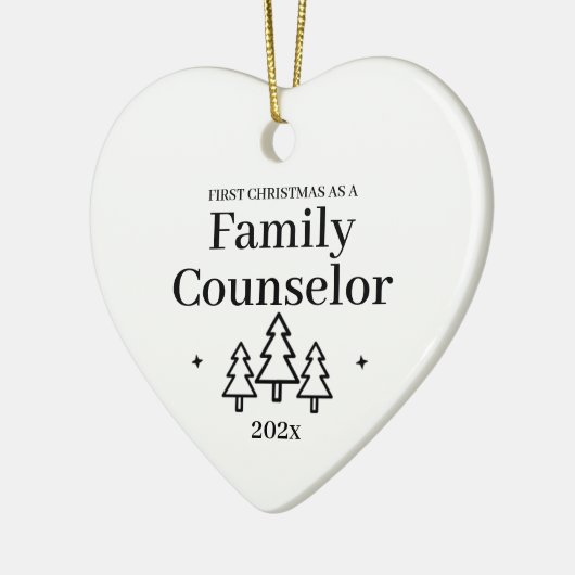 Gezinsraadsman Eerste Kerstmis Keramisch Ornament (Links)