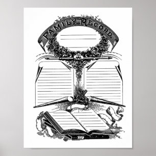 Gezinsrecord geboorte- en huwelijk erfrechtverklar poster