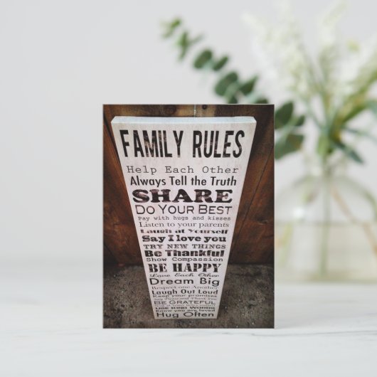 Gezinsregels Briefkaart (Staand voorkant)