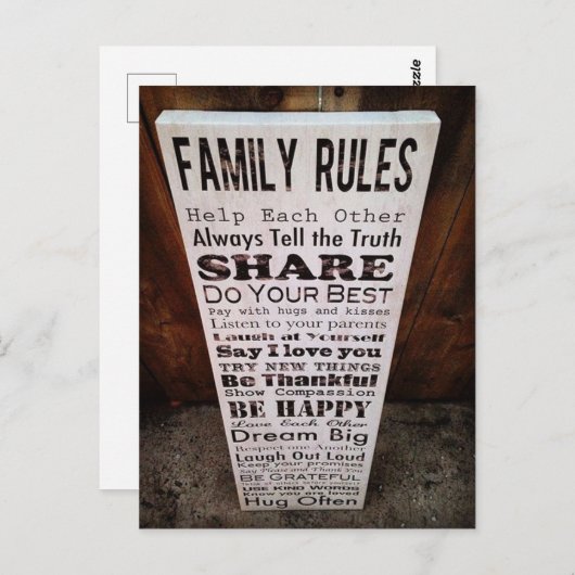 Gezinsregels Briefkaart (Voorkant / Achterkant)
