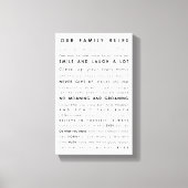 Gezinsregels Canvas Afdruk (Voorkant)