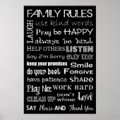 Gezinsregels Subway Art Poster (Voorkant)