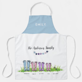 Gezinsregenlaars, wellington leuk cadeaudecor schort