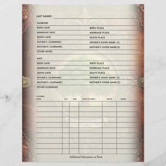 Gezinsregister genealogon (Voorkant)