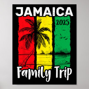Gezinsreis Jamaica 2025 Tropisch Eiland Gezinsvaka Poster