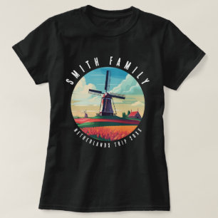 Gezinsreis Nederland Molen Tulpen Vakantie T-shirt