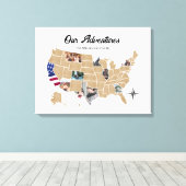 Gezinsreisavonturen Aangepast fotocollage Verenigd Canvas Afdruk (Insitu (Houten vloer))