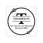 gezinsretouradres met monogram; rubberstempel (Afrduk)