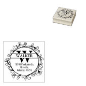 gezinsretouradres met monogram; rubberstempel (Gestempeld)