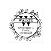 gezinsretouradres met monogram; rubberstempel (Afrduk)