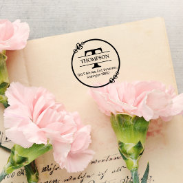 gezinsretouradres met monogram; rubberstempel