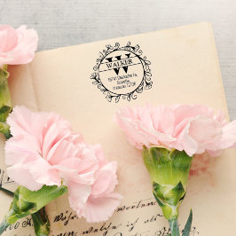 gezinsretouradres met monogram; rubberstempel