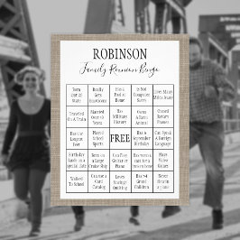 Gezinsreünie Burlap Bingo Flyer