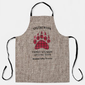 Gezinsreünie Grill Rustic Burlap Gecontroleerd Bee Schort (Voorkant)