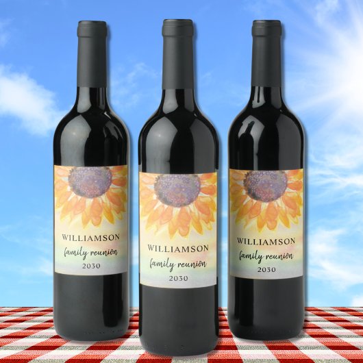 Gezinsreünie Rustige Wijnlabel Wijn Etiket