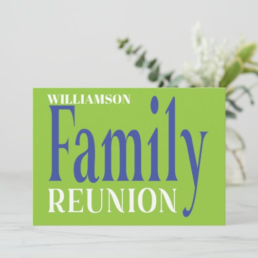 Gezinsreünie verzamelt oude moderne blauwe groene kaart (Staand voorkant)