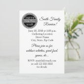 Gezinsreünie zwarte badge kaart (Staand voorkant)