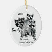 Gezinsschat Fun Raccoon Quote Keramisch Ornament (Rechts)