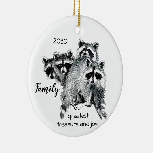 Gezinsschat Fun Raccoon Quote Keramisch Ornament (Rechts)
