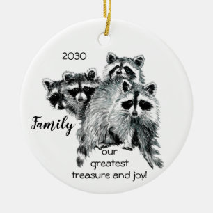 Gezinsschat Fun Raccoon Quote Keramisch Ornament